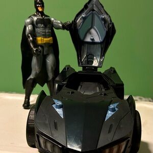 DC comics Batmobile and Batman figurine